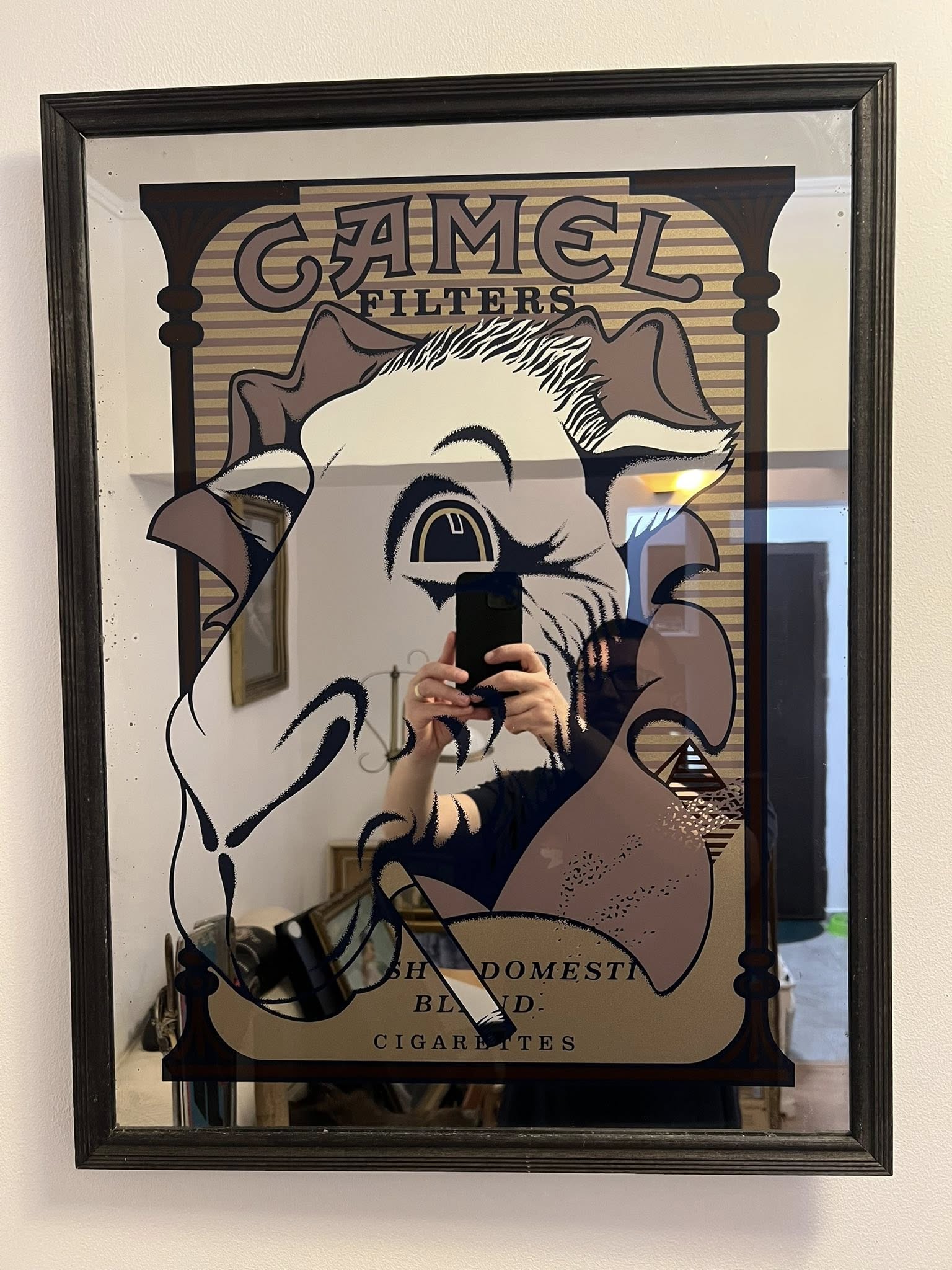 Oglindă vintage cu reclamă Camel Filters - imagine 4