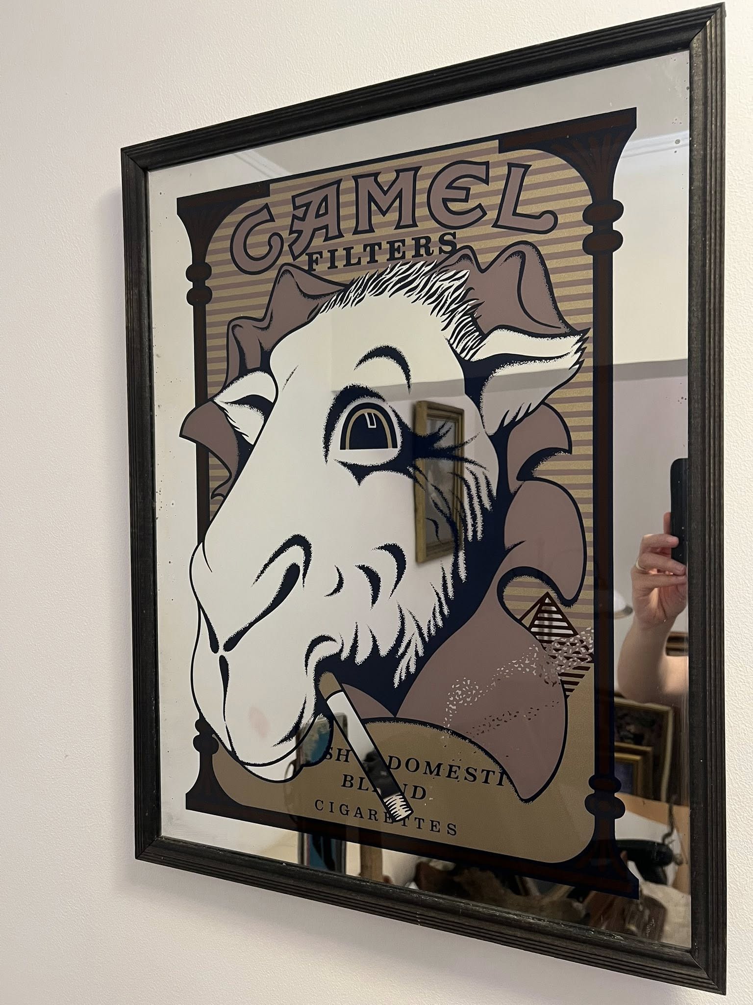 Oglindă vintage cu reclamă Camel Filters